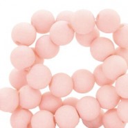 Acrylic beads 8mm round Matt Misty pink